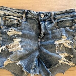 Denim ripped shorts